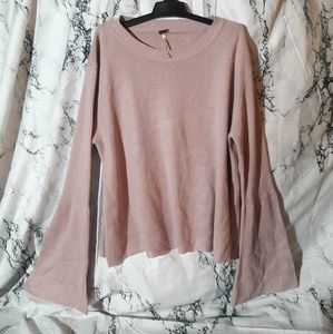 Poof! dusty pink bell sleeve sweater